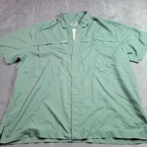 GameGuard Outdoors Mens 3X Sage Green Short Sleeve Ventilated Fishing Shirt 1023